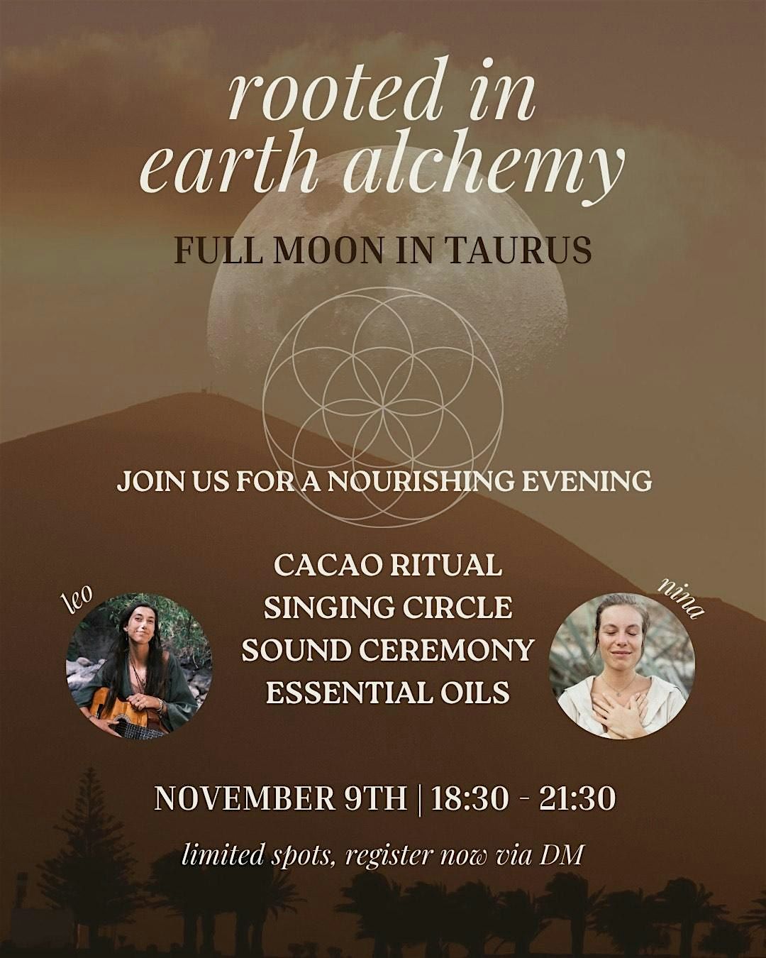 ROOTED IN EARTH ALCHEMY - FULL MOON CEREMONY WITH CACAO, SONGS & SOUND