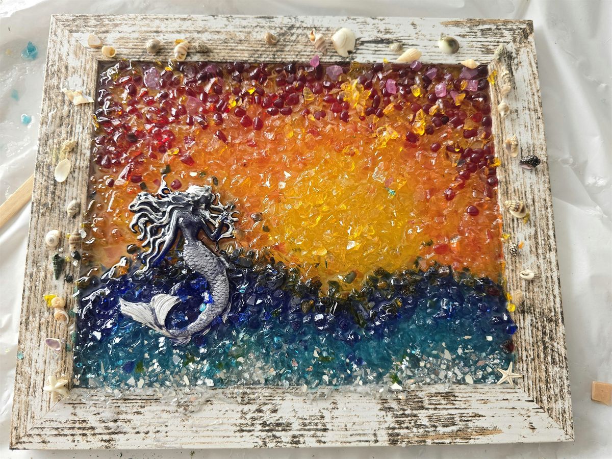 Mermaid sunset or seascape class using  glass and resin -  Bloomin Cottage!