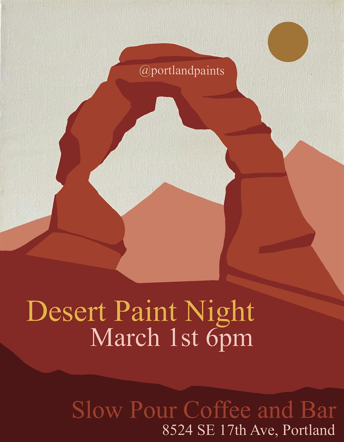 Paint Night at Slow Pour Coffee - Desert Landscape