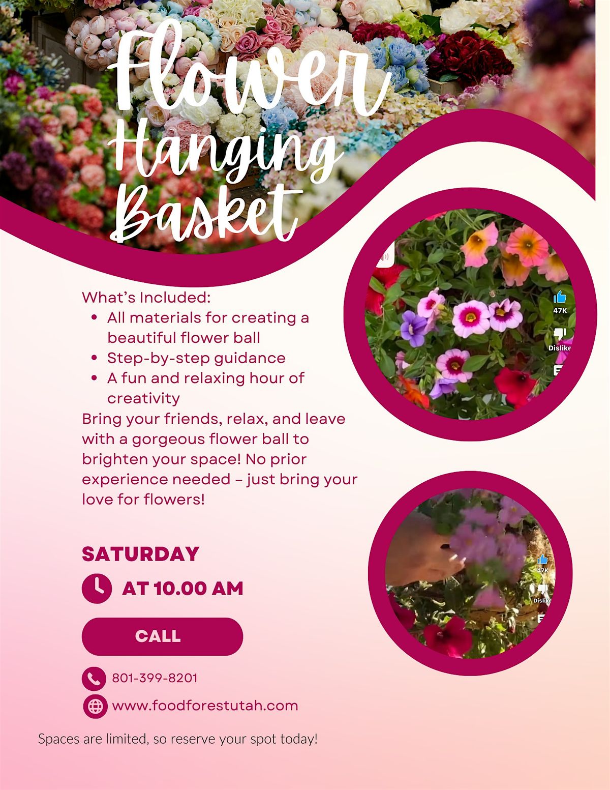 Flower Hanging Basket Class: Create Your Own Stunning Display!