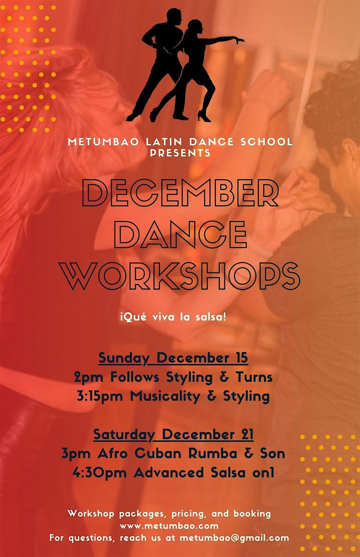 December Dance Workshops: Salsa, Styling, & Roots