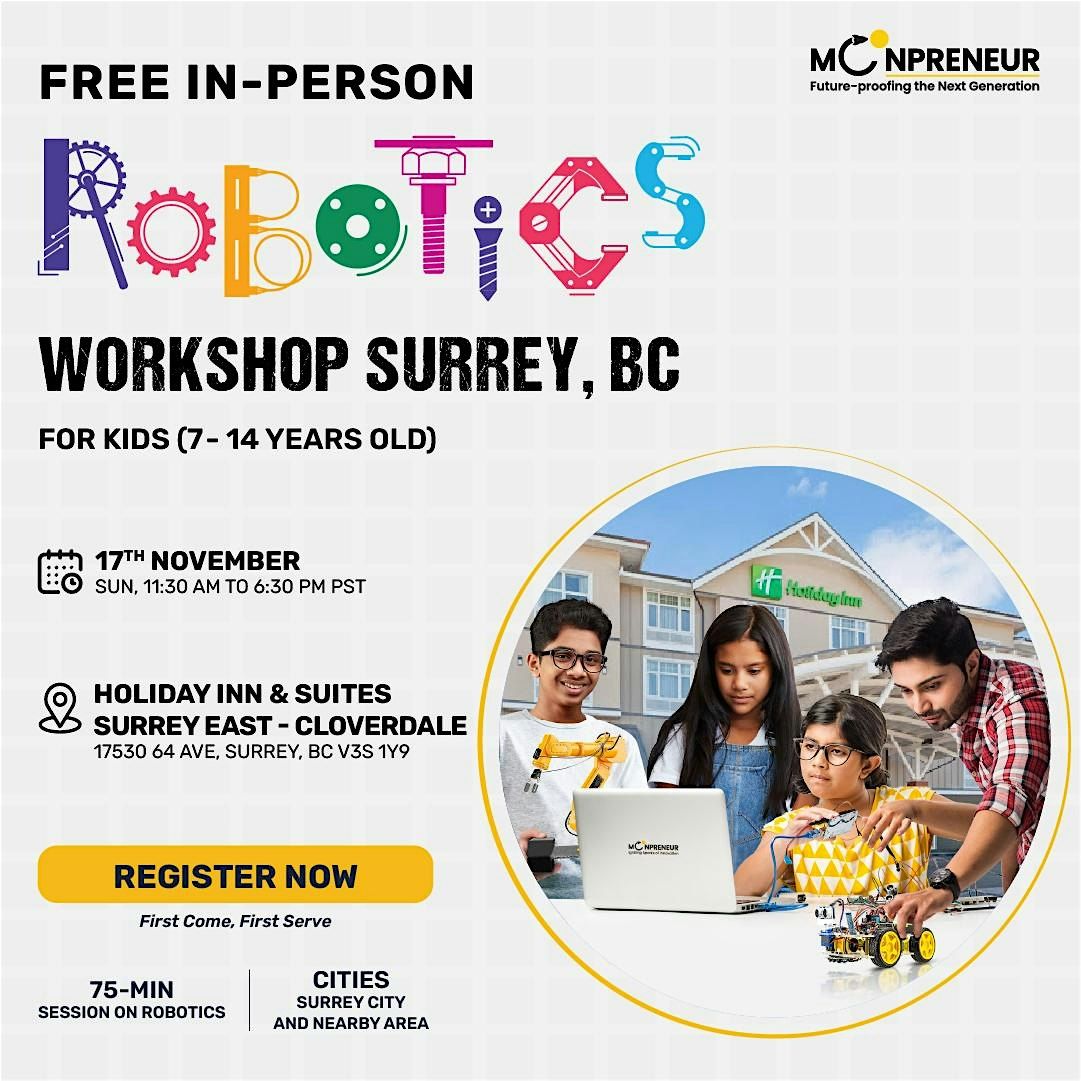 Free Robotics Workshop For Kids at Surrey, BC