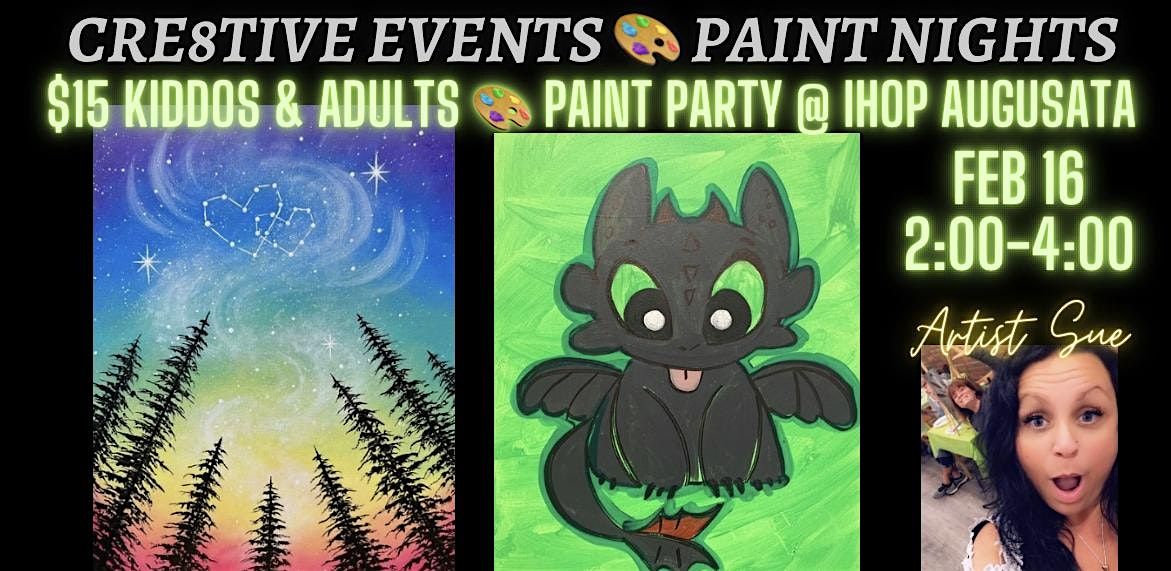 $15  Kiddo & Adult Paint Party - IHOP AUGUSTA