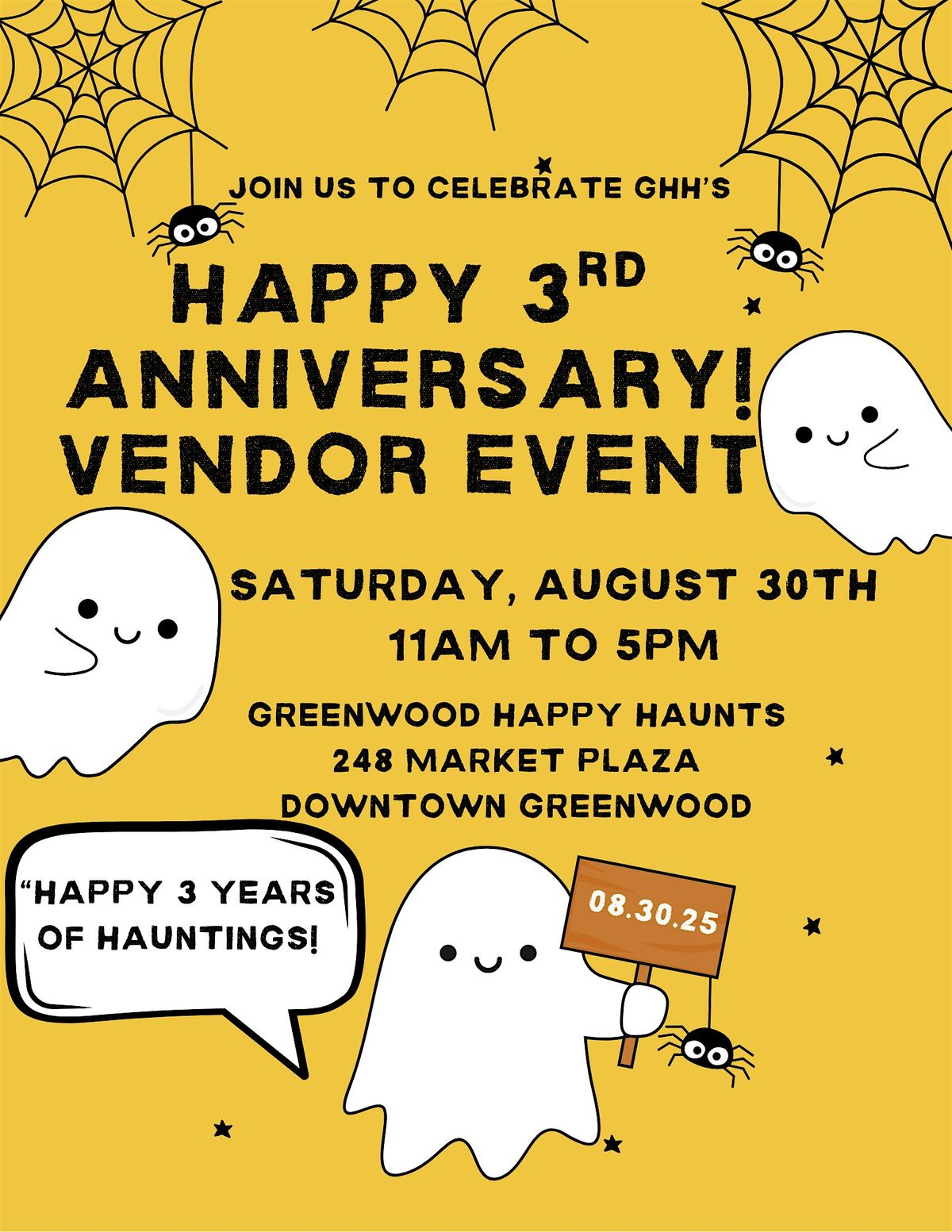 Happy 3rd Anniversary GHH! Vendor Event