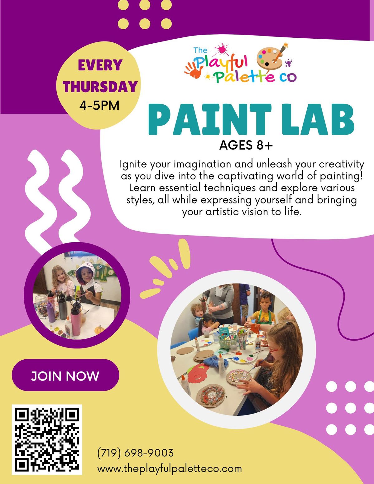 Paint Lab \u2013 Kids (ages 8+)