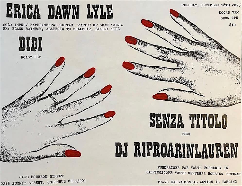 Erica Dawn Lyle, Didi, Senza Titolo, DJ Riproarinlauren @ Cafe Bobo 11\/18