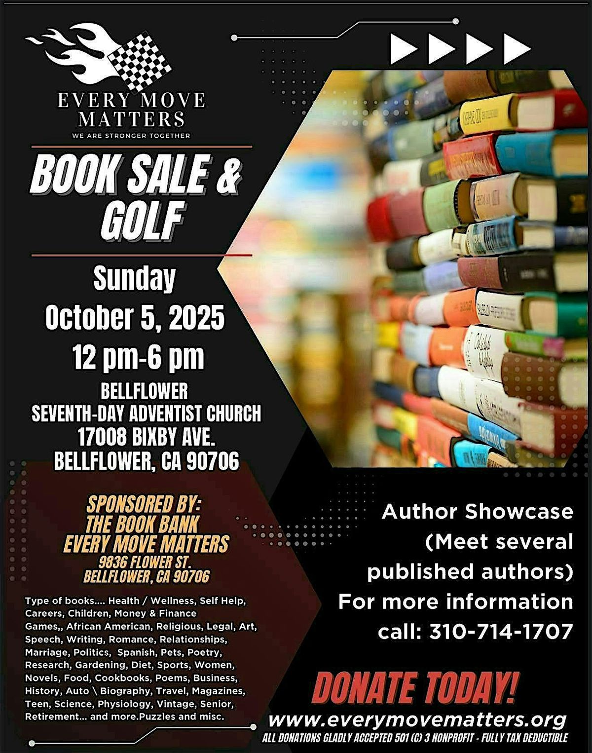 Book Sale & Golf
