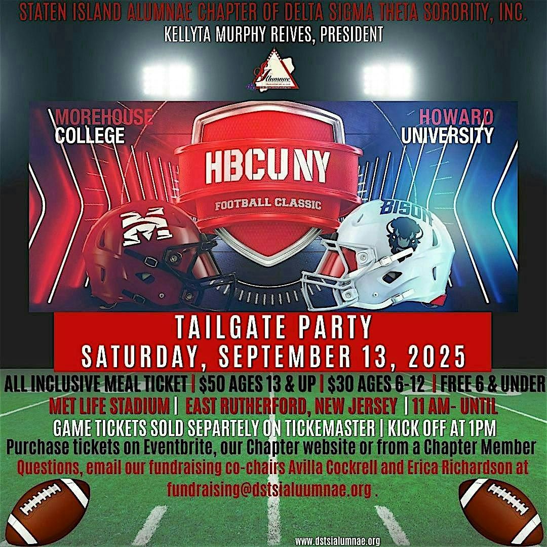 HBCU NY Football Classic TAILGATE with Staten Island Deltas