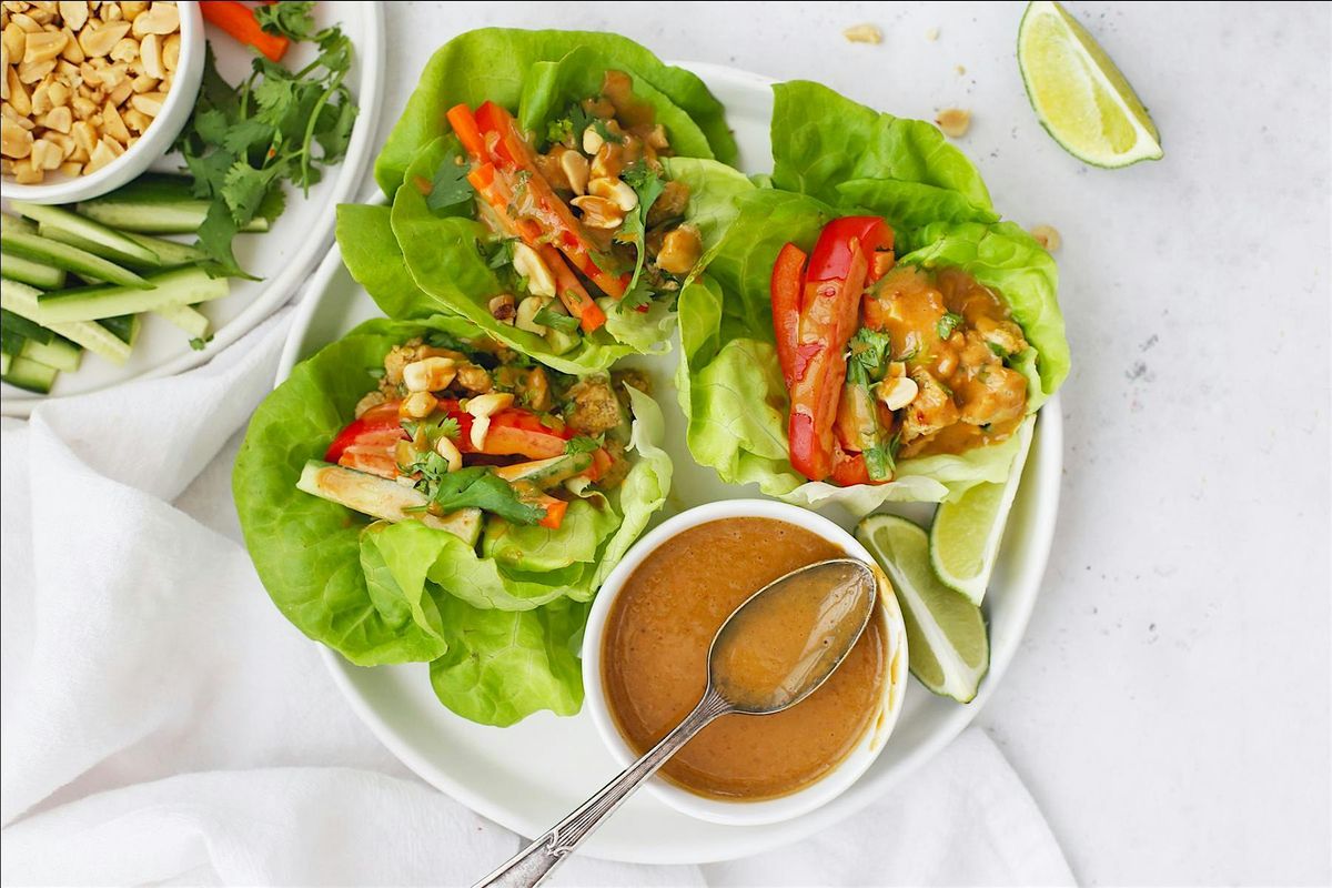 UBS In Person Cooking Class: Thai  Tofu  Lettuce Wraps w Peanut Lime Sauce