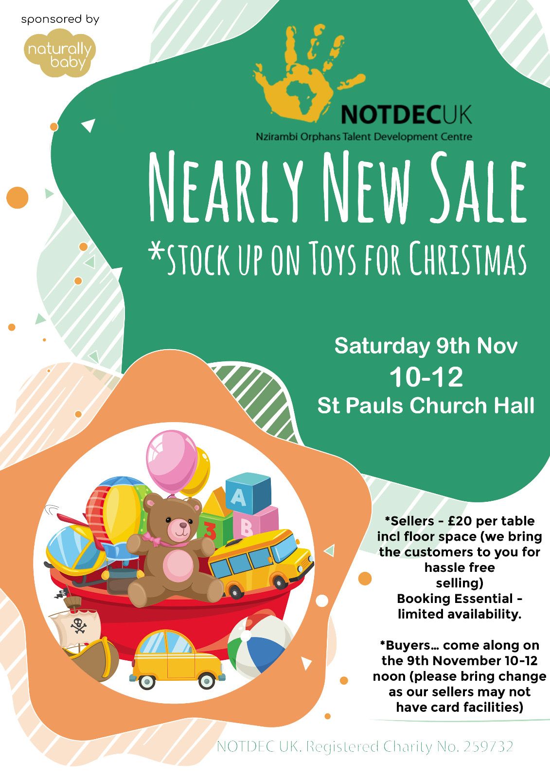 Nearly New TOY & NURSERY Sale - Stock up on toys or sell yours! (Charity Event)