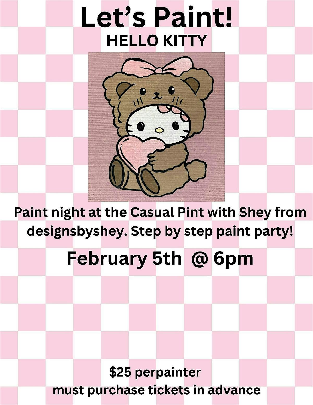 Hello Kitty Paint Night at The Casual Pint