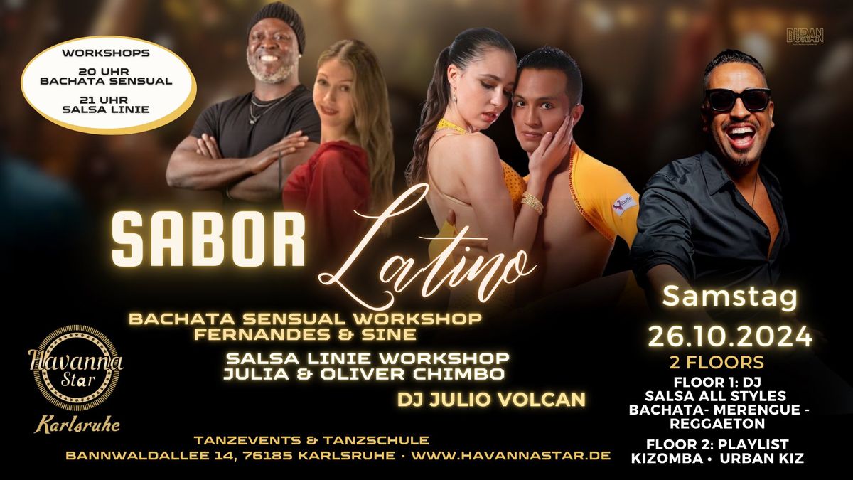 Sabor Latino mit Bachata und Salsa Workshop\u2b50\ufe0f mit Kizombaraum