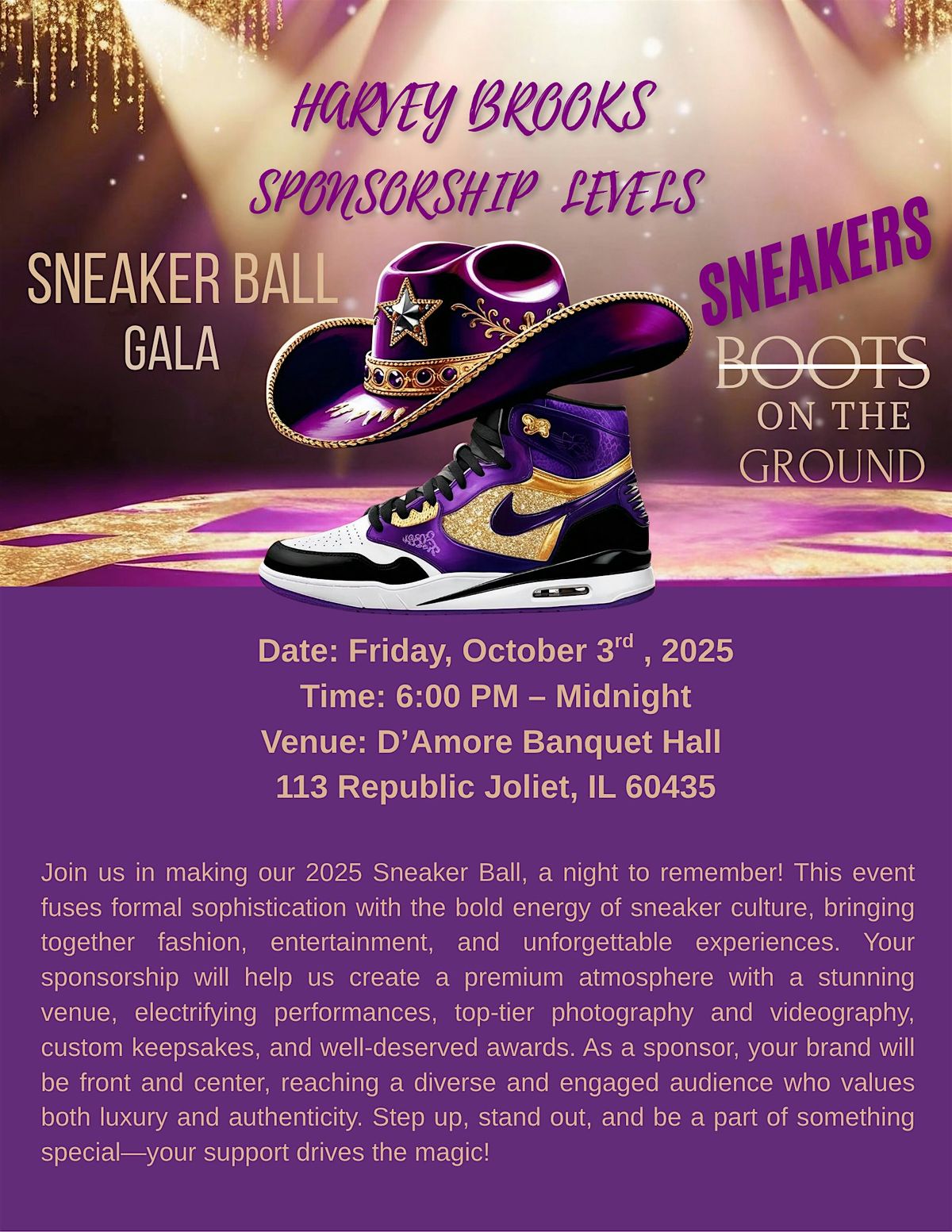 Harvey Brooks Sneaker Ball Sponsorship Levels