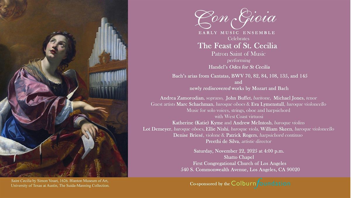 The Feast of St. Cecilia - Music by Handel, Bach and Mozart