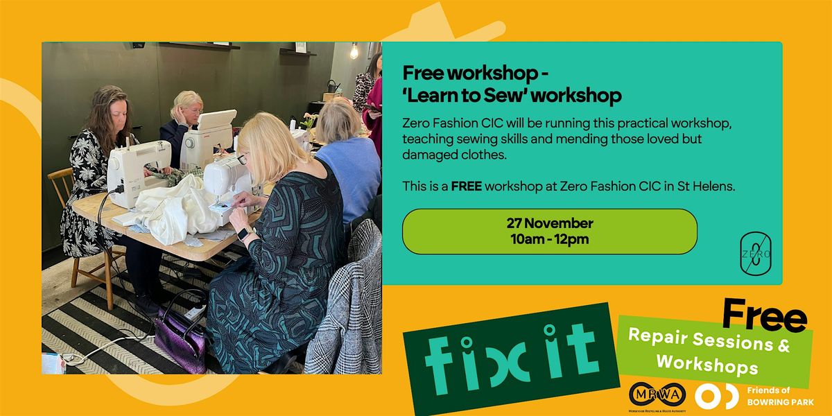 'Learn to Sew' workshop in St Helens