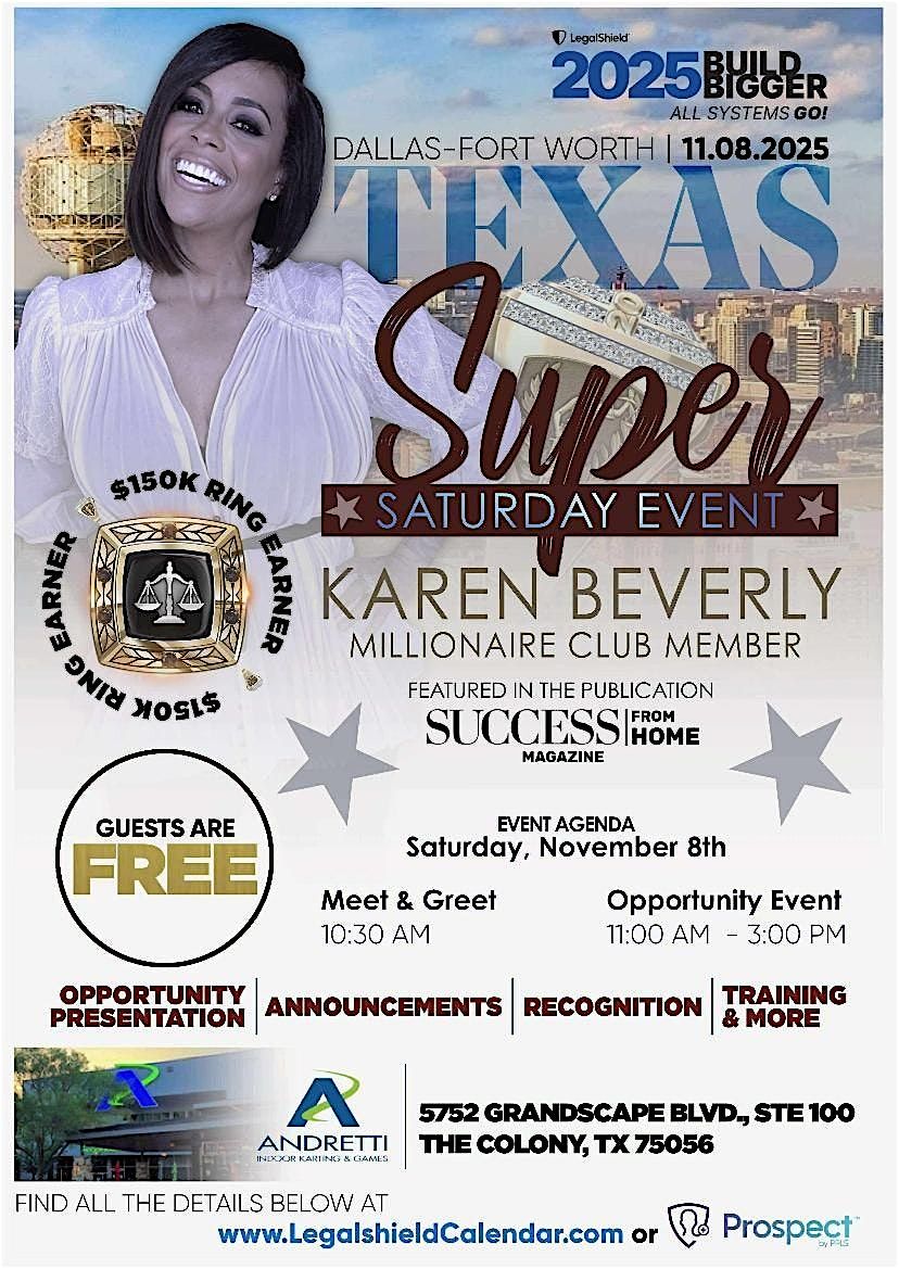 DFW Super Saturday Biz Event w\/ Millionaire Club Member Ms. Karen Beverly