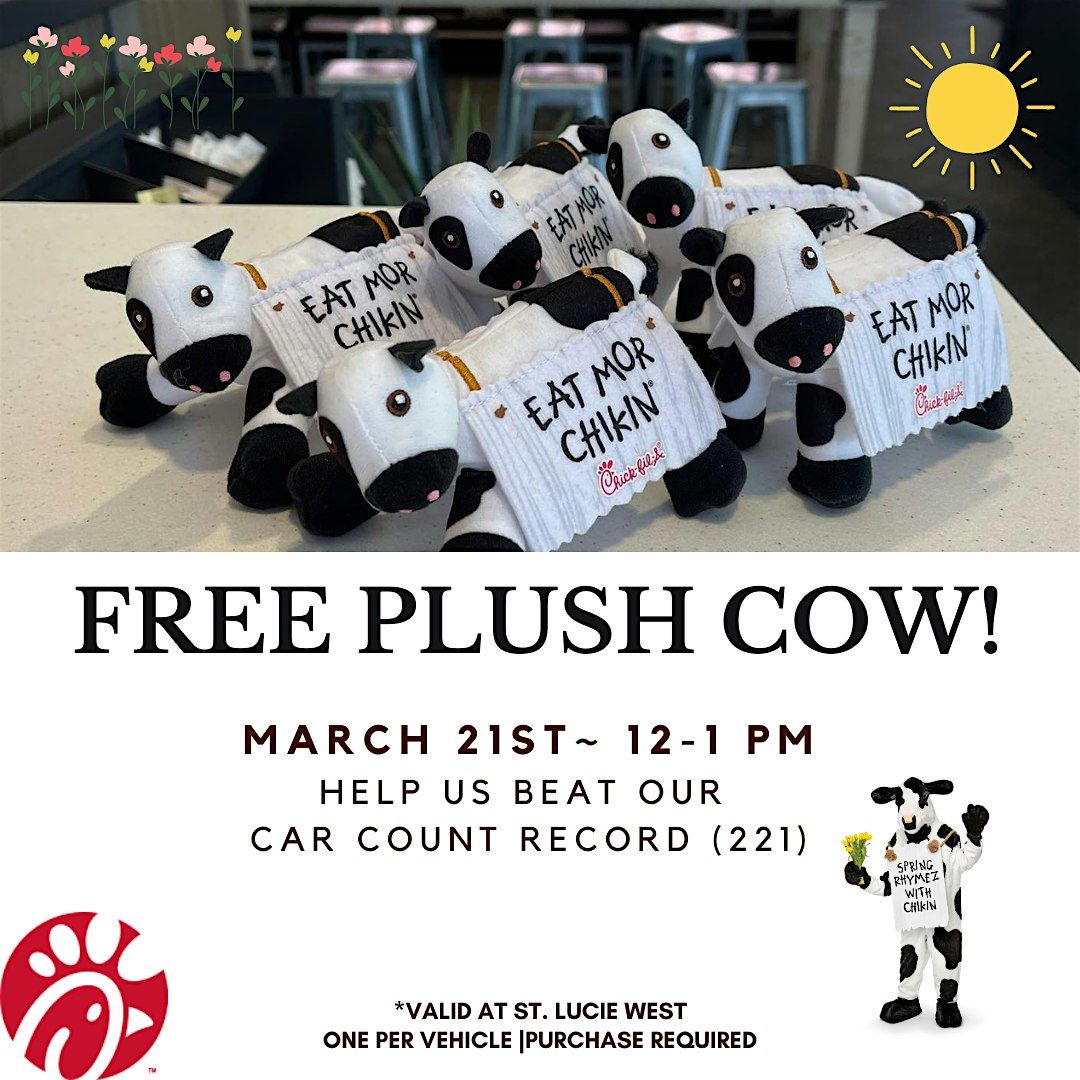 Free Plush Cow ~Visit Our Drive-Thru 12-1PM