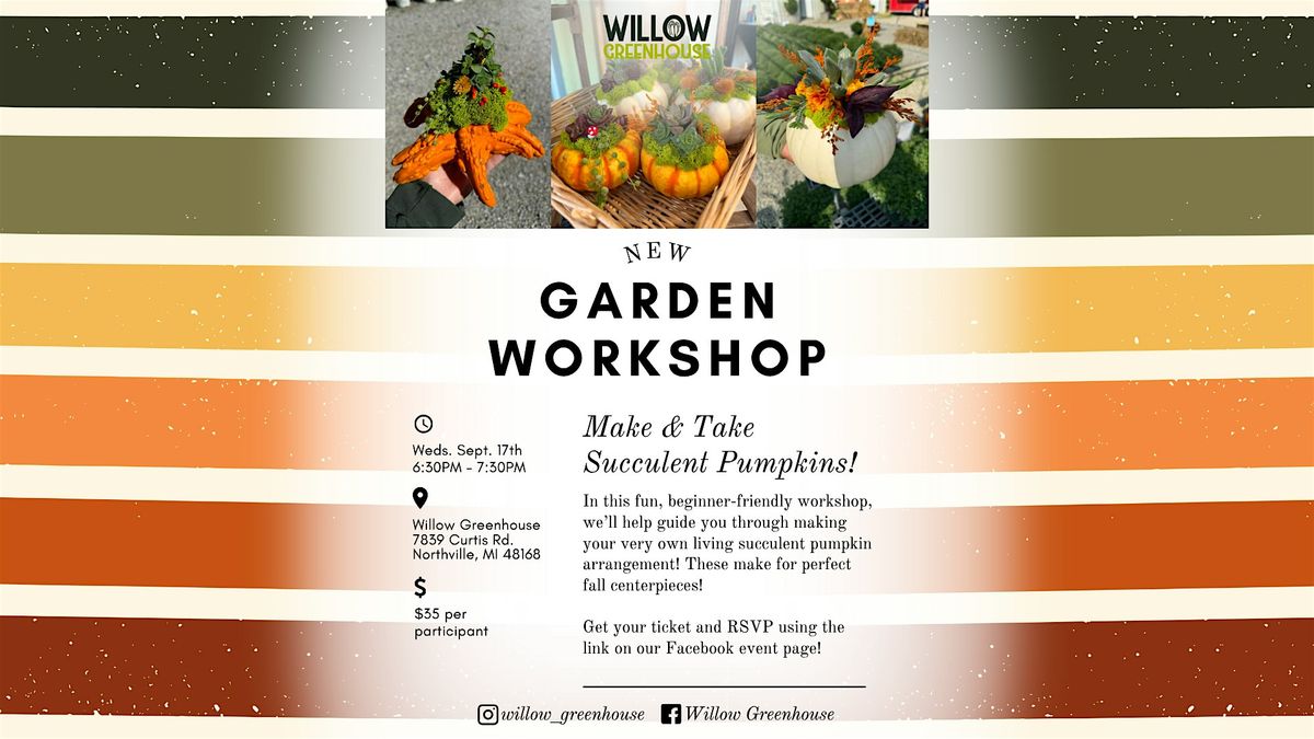 9\/17 Succulent Pumpkin Arrangement Make & Take