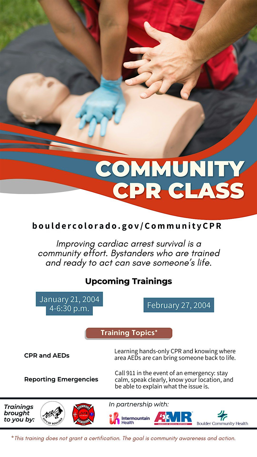 Boulder Fire-Rescue Community CPR Class April 24