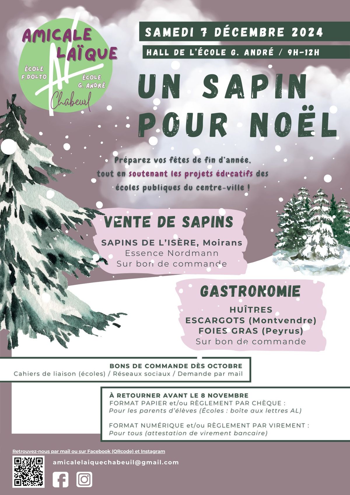 Vente de sapins et de produits gastronomiques