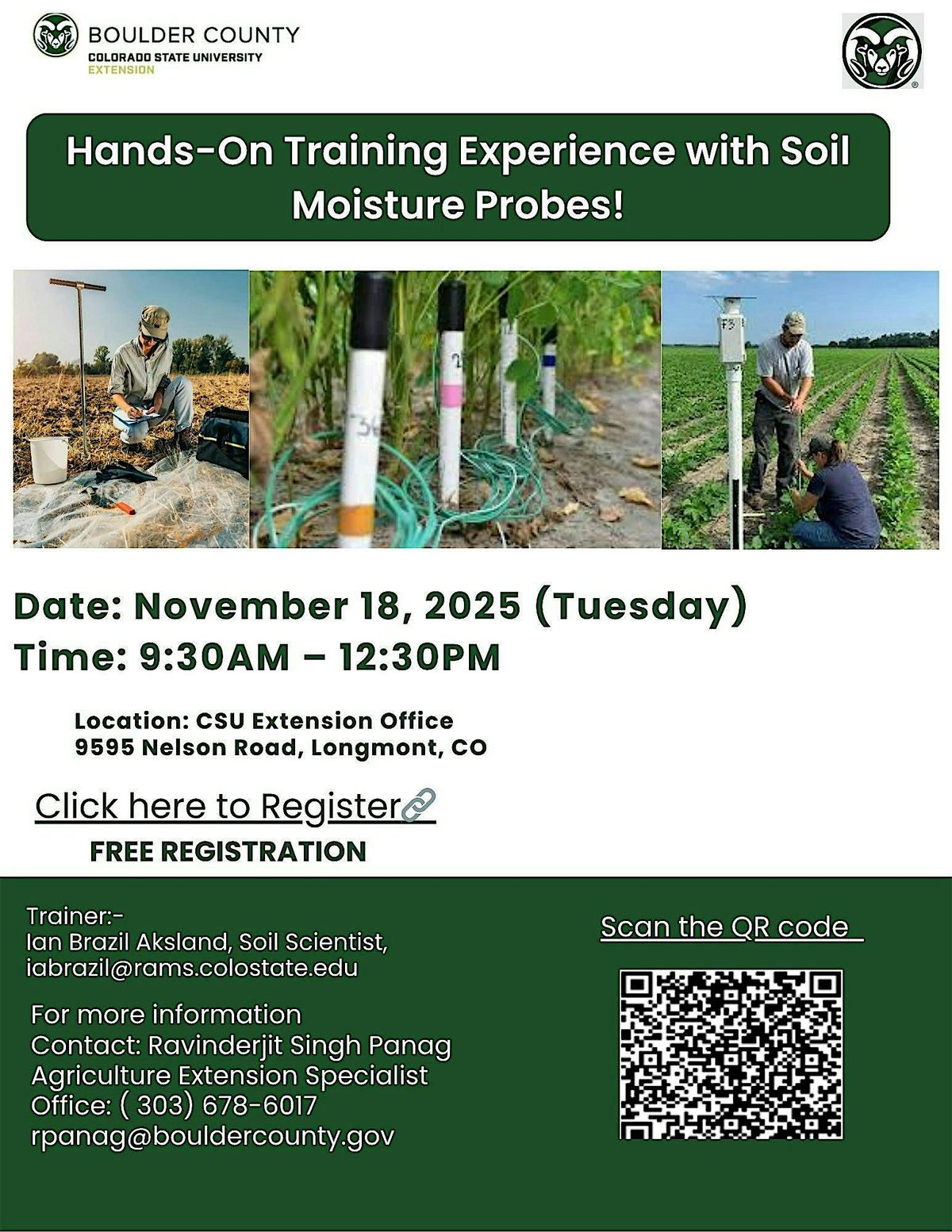 CSU Extension Boulder County - Hands-On Training with Soil Moisture Probes