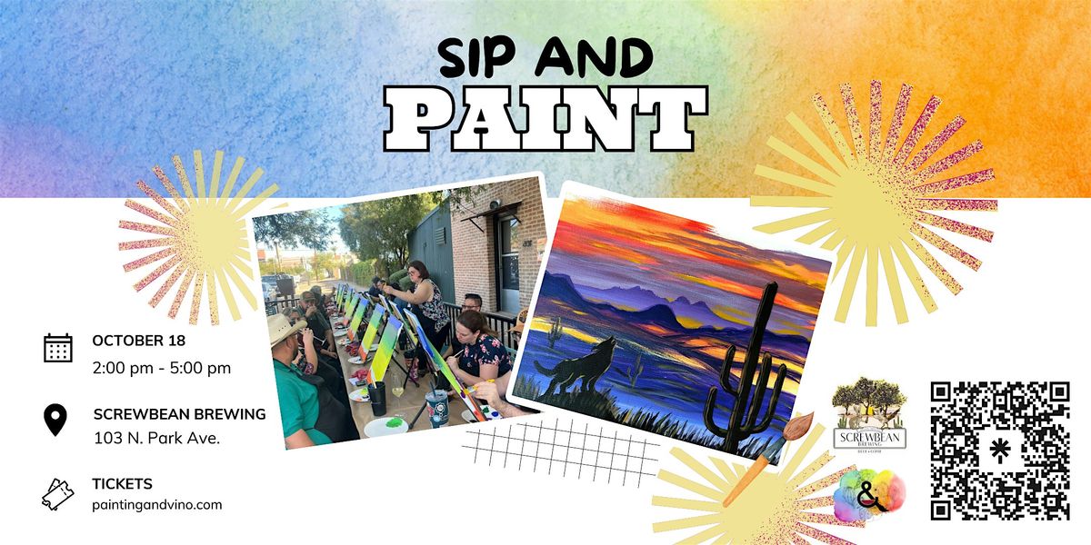 Desert Wolf Paint and Sip at Screwbean Brewing