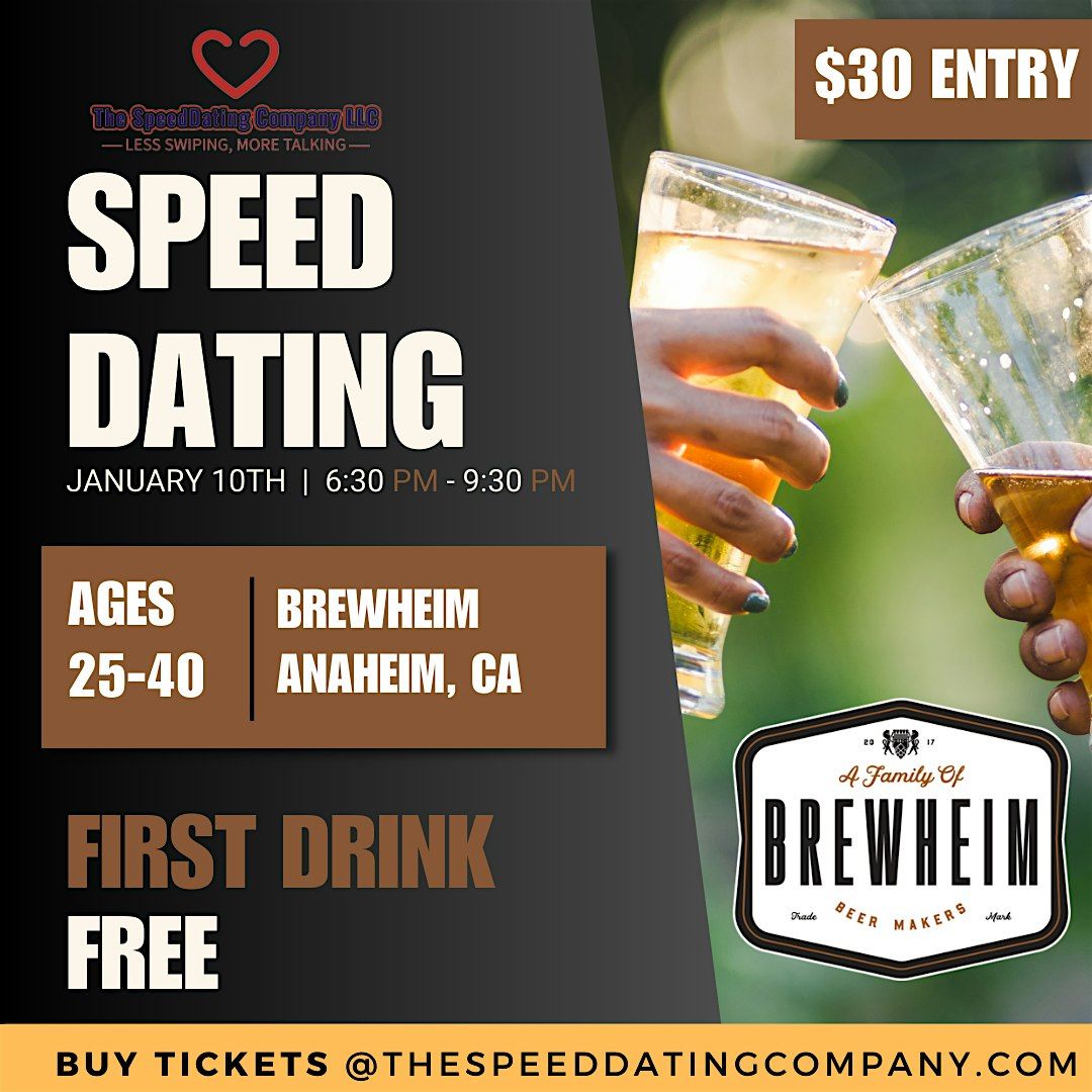 SPEED DATING | 25-40, FIRST DRINK FREE!