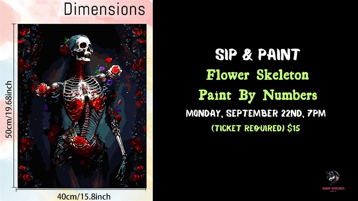 Sip & Paint: Flower Skeleton Paint By Numbers