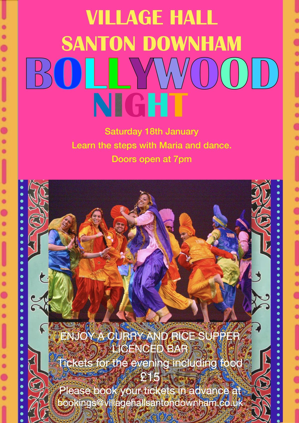 Bollywood Night - \u00a315 includes food