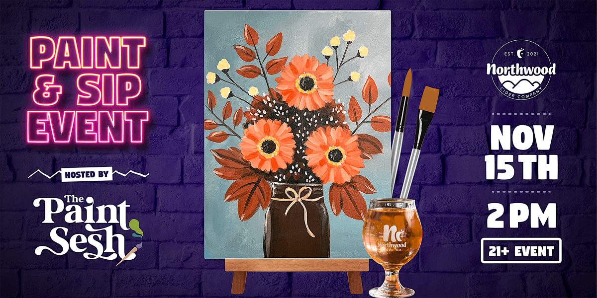 Paint & Sip Painting Event in Cincinnati, OH \u2013 \u201cFall Bouquet\u201d at Northwood