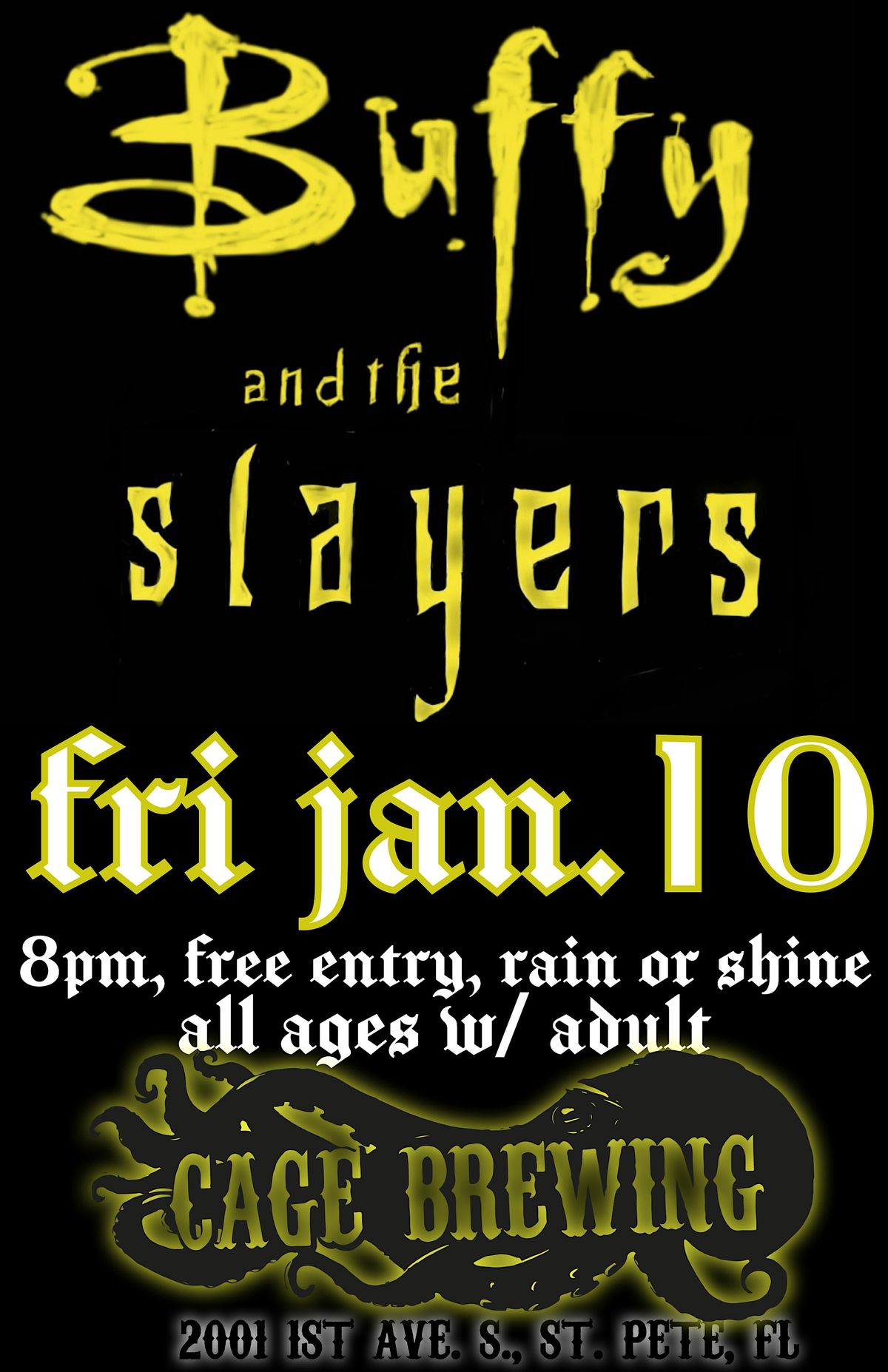 FREE ENTRY: 90'S ROCK ft. Buffy & The Slayers | FRI JAN 10 | Cage Brewing