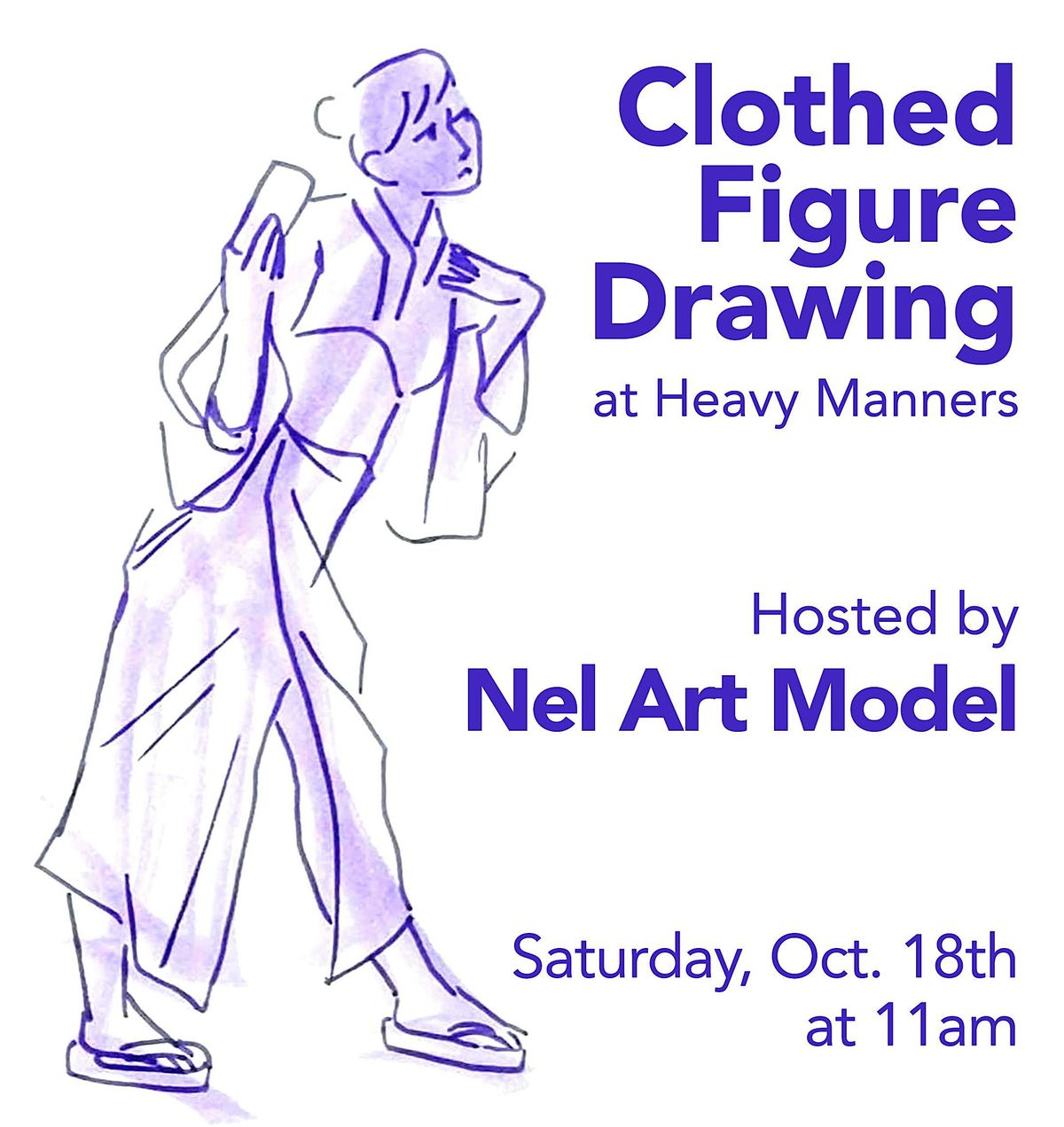 Clothed Figure Drawing at Heavy Manners Hosted by Nel Art Model (10\/18)