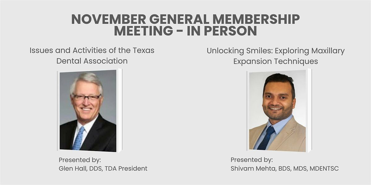 November General Membership Meeting - In Person