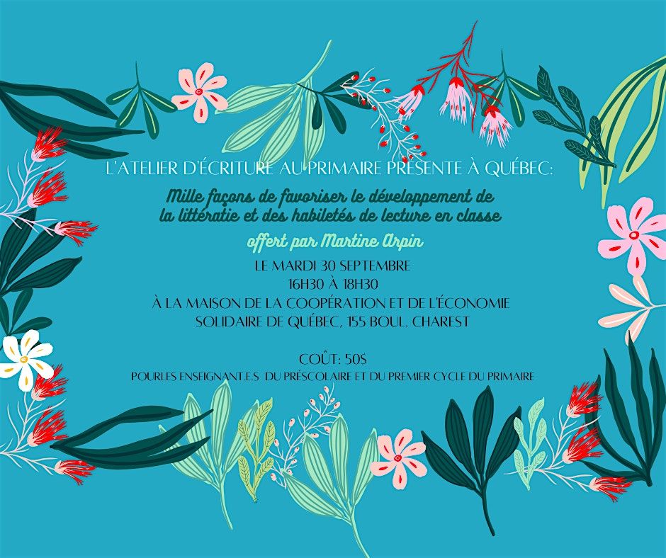 Mille fa\u00e7ons de d\u00e9velopper la litt\u00e9ratie et les habilet\u00e9 de lecture