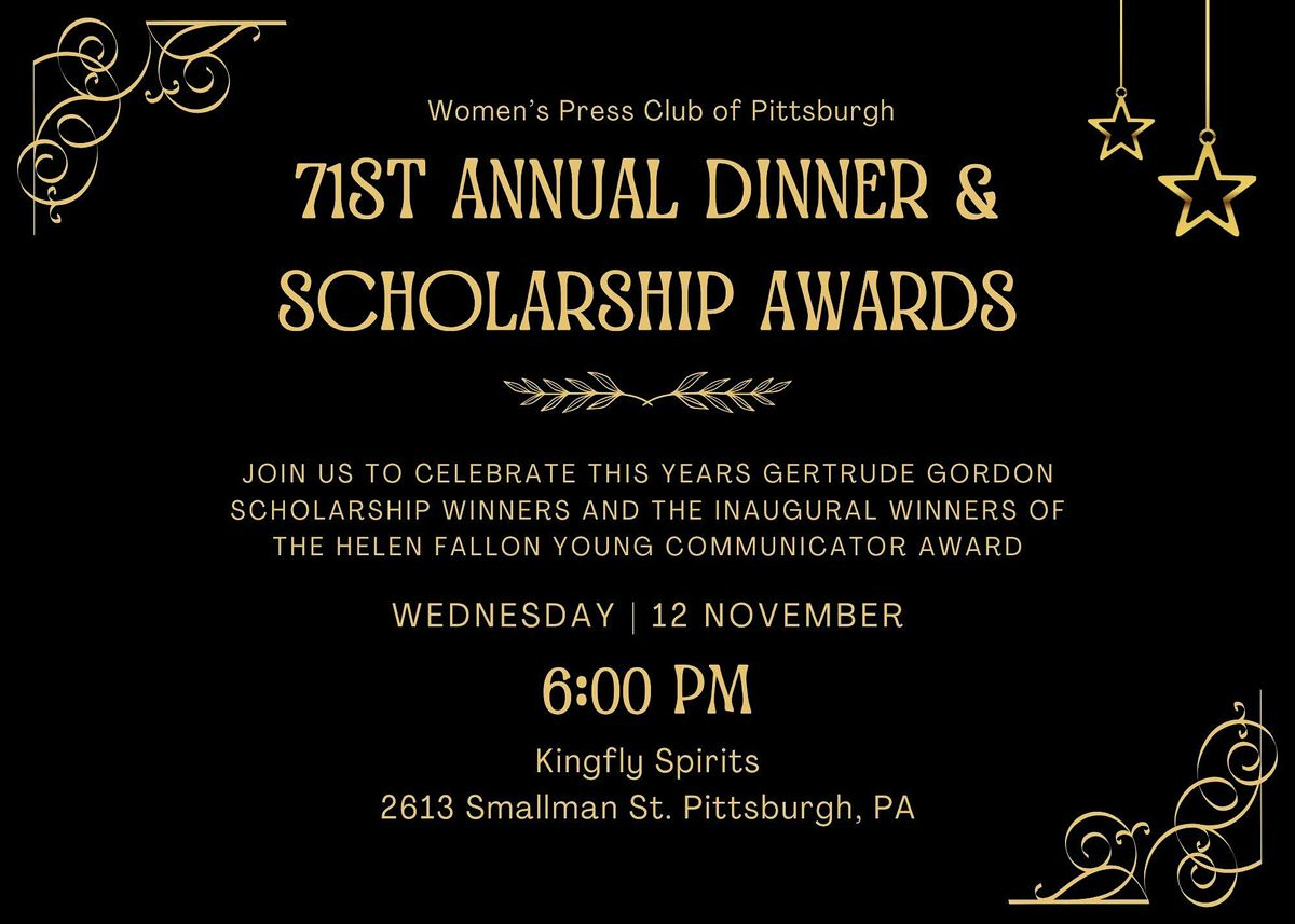 Women's Press Club of Pittsburgh 71st Annual Dinner & Scholarship Awards