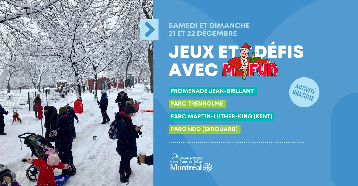 Jeux et d\u00e9fis avec M.Fun au parc Notre-Dame-de-Gr\u00e2ce (Girouard)