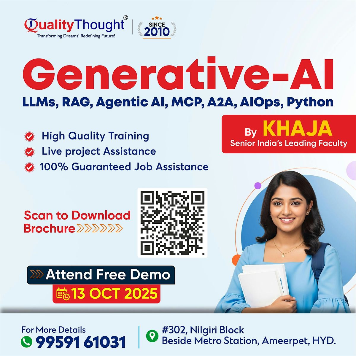 Free Demo on Generative AI, LLMs, RAG, Agentic AI, MCP, A2A, AIOps & Python