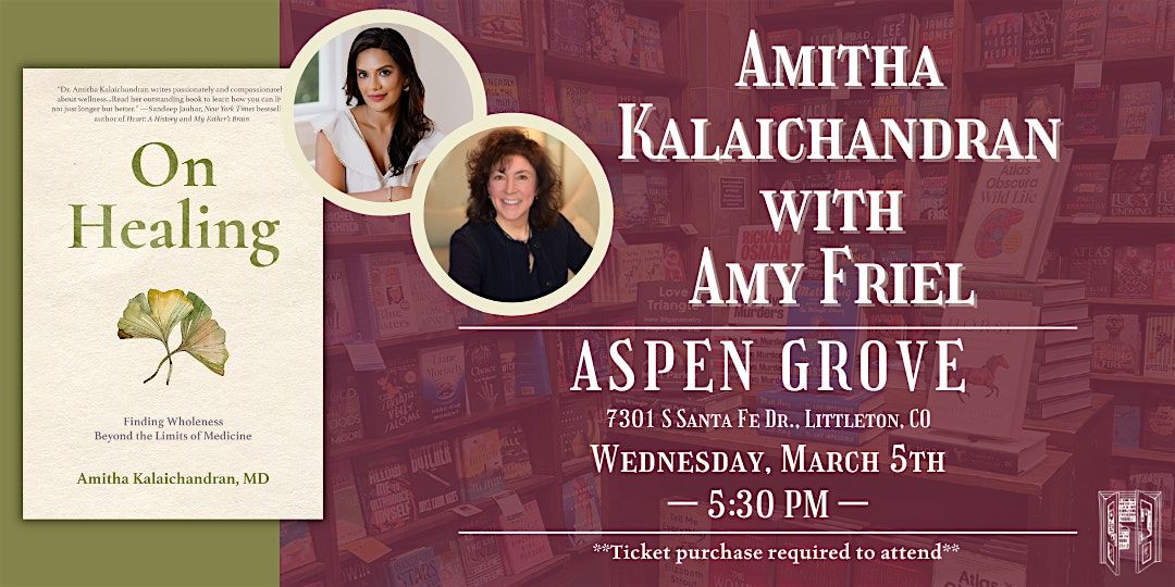 Amitha Kalaichandran with Amy Friel Live at Tattered Cover Aspen Grove