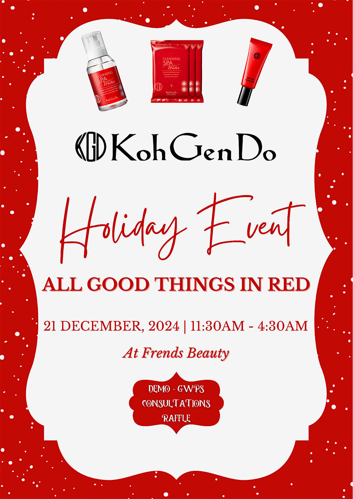 KohGenDo All Good Things in Red Holiday Event