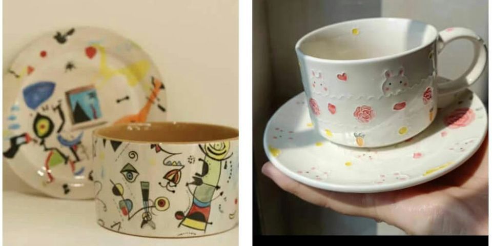 Ceramic Painting Class: Tea \/ Coffee Cup and Saucer