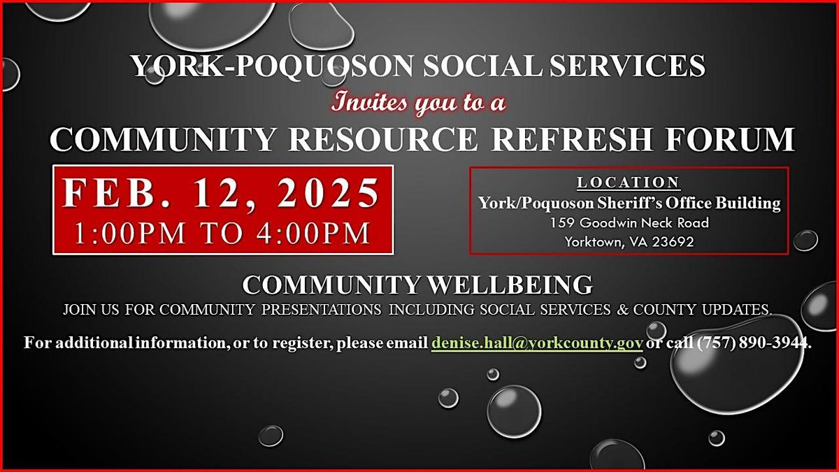 Community Resource Refresh Forum