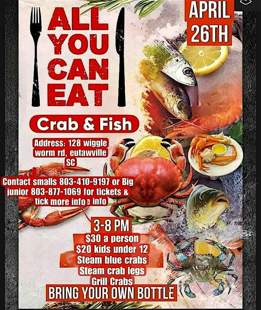 ALL YOU CAN EAT CRAB AND FISH BASH