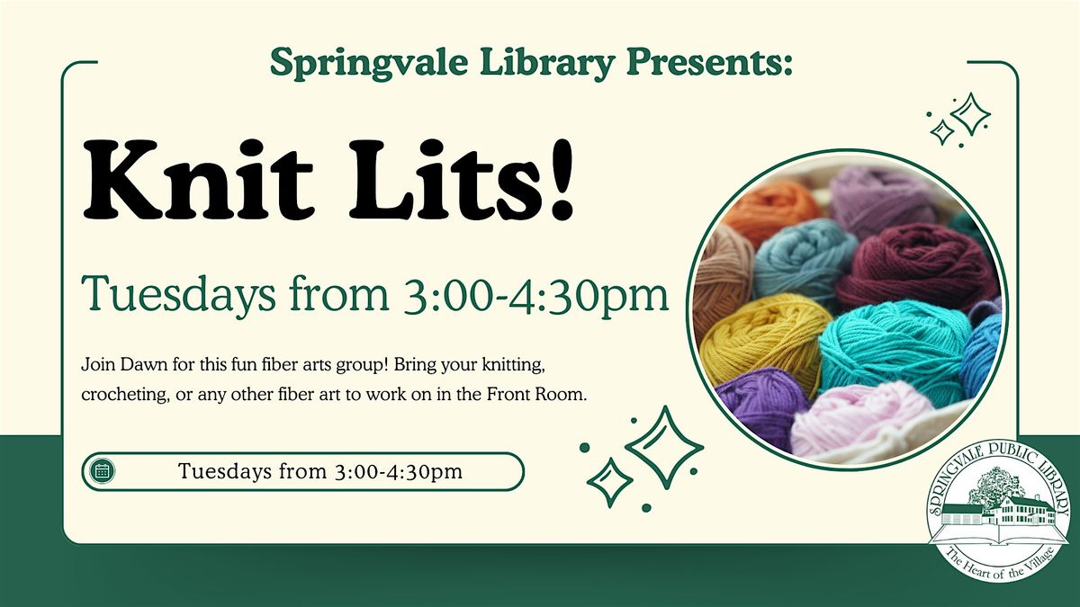 Knit Lits at the Springvale Library!