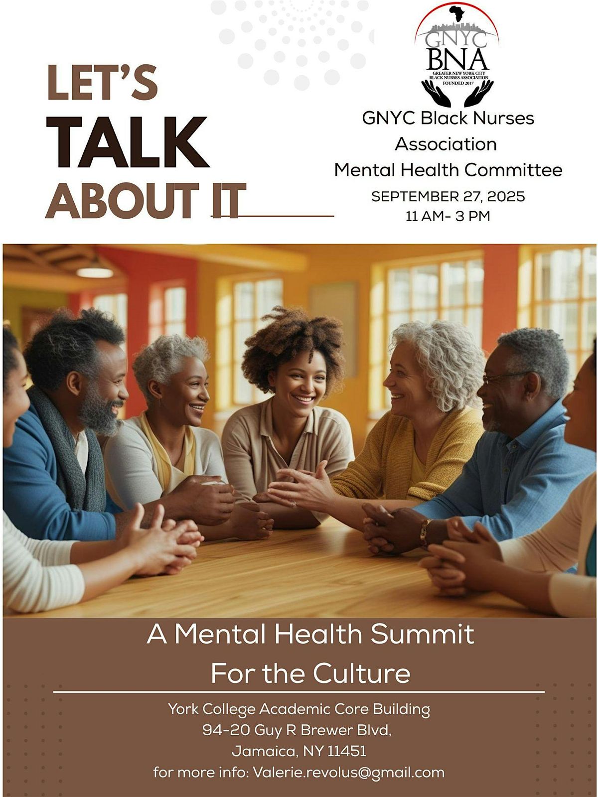 Let\u2019s Talk About It: A Mental Health Summit for the Culture