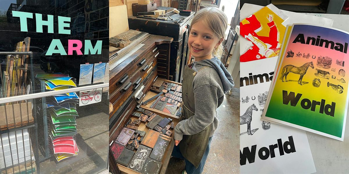 Kid + Adult Collaborative Letterpress Wood Type Poster Class