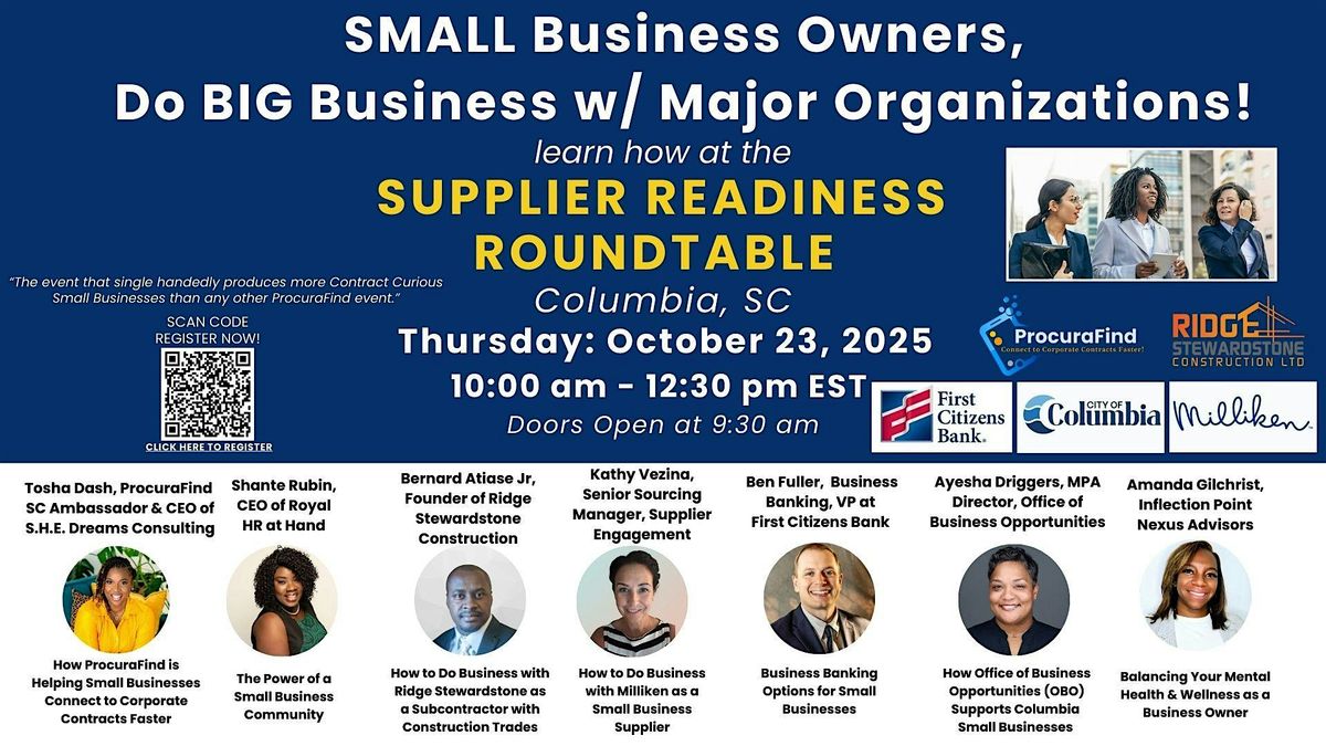 SC Small Businesses, Do BIG Business w\/Milliken, Ridge Stewardstone & More!