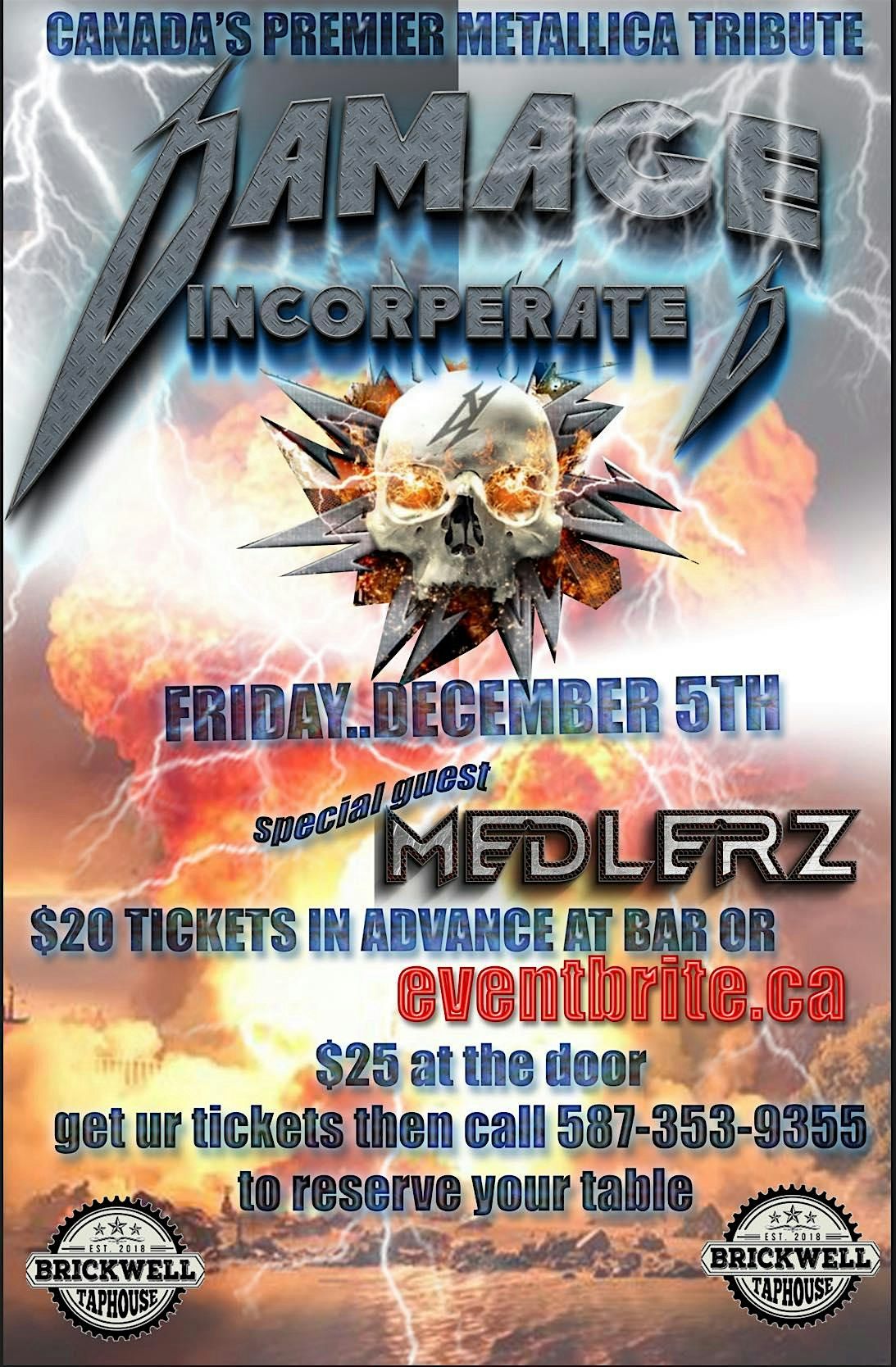 DAMAGE INCORPORATED ! CANADA'S PREMIERE METALLICA TRIBUTE !