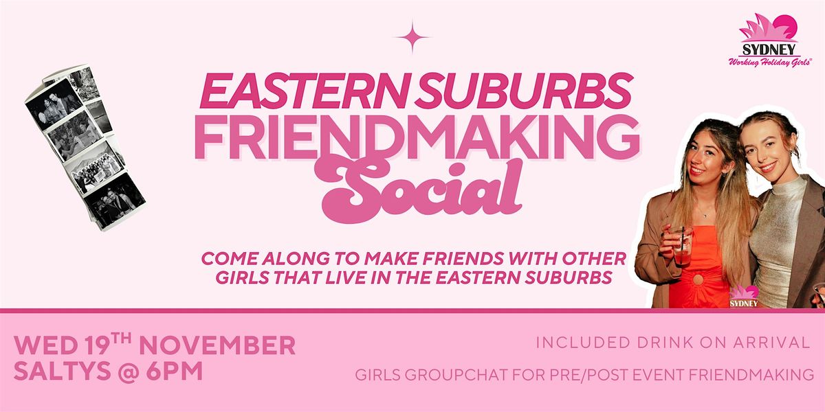 Eastern Suburbs Friendmaking Social | Wednesday 19th November