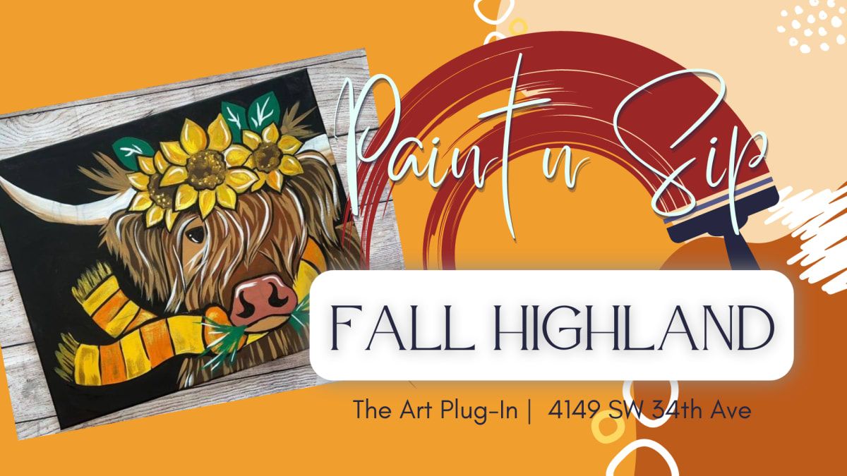 Paint N Sip - Fall Highland Cow