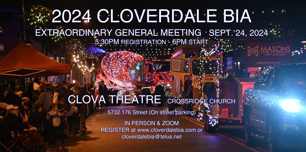 CloverdaleBIA Extraordinary General Meeting